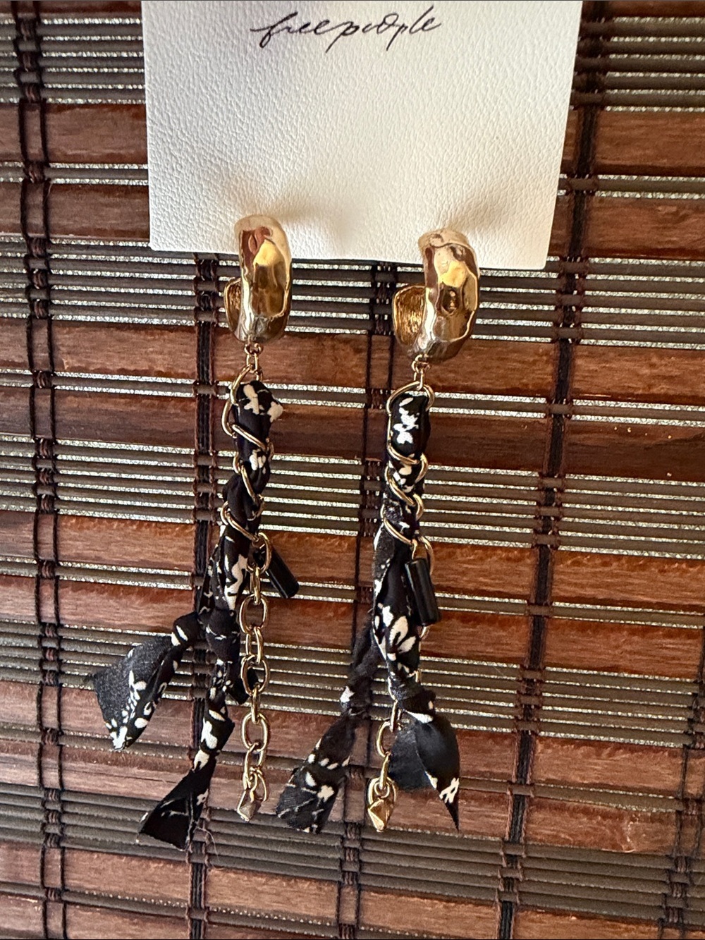 Free people Gold Tone hoop dangle earrings